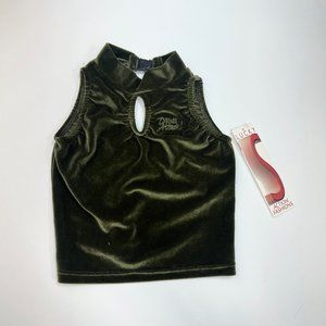 NWT Lucky S Velour Logo Keyhole Top